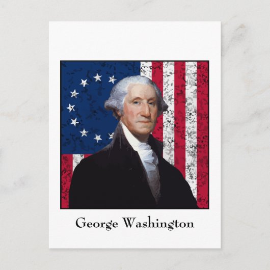 Washington en de Amerikaanse vlag Briefkaart (Voorkant)