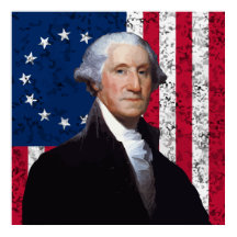 Washington en de Amerikaanse vlag