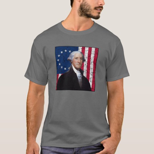 Washington en de Amerikaanse vlag T-shirt (Voorkant)
