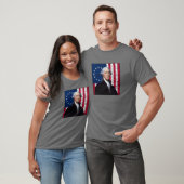 Washington en de Amerikaanse vlag T-shirt (Unisex)
