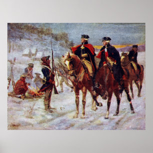 Washington en Lafayette bij Valley Forge ~ Poster