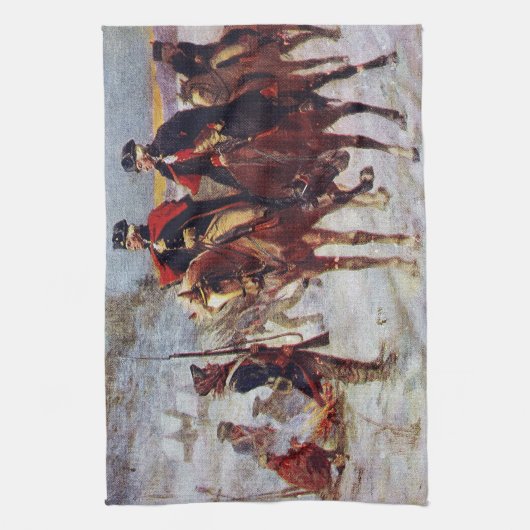 Washington en Lafayette bij Valley Forge ~ Theedoek (Verticaal)