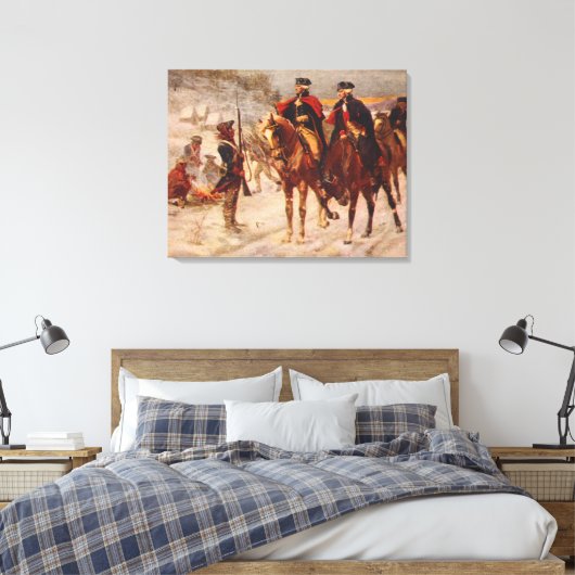 Washington en Lafayette in Valley Forge Canvas Afdruk (Insitu (Slaapkamer))
