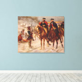 Washington en Lafayette in Valley Forge Canvas Afdruk (Insitu (Houten vloer))