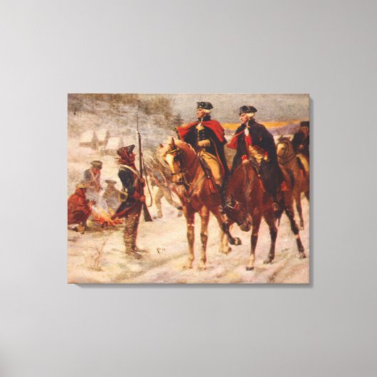Washington en Lafayette in Valley Forge Canvas Afdruk (Voorkant)