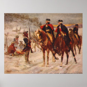 Washington en Lafayette in Valley Forge Poster