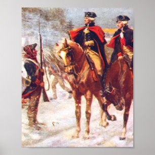 Washington en Lafayette in Valley Forge Poster