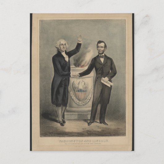 Washington en Lincoln Briefkaart (Voorkant)