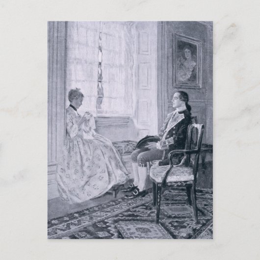 Washington en Mary Philipse Briefkaart (Voorkant)