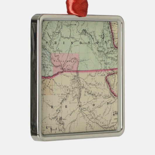 Washington en Oregon Metalen Ornament (Rechts)