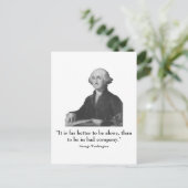 Washington en quote briefkaart (Staand voorkant)