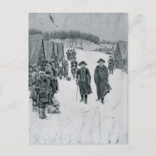 Washington en Steuben in Valley Forge Briefkaart (Voorkant)
