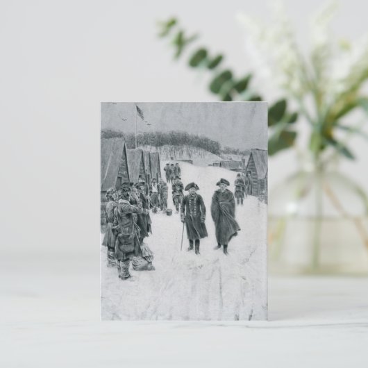 Washington en Steuben in Valley Forge Briefkaart (Staand voorkant)