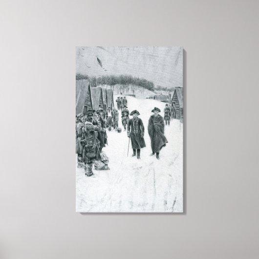 Washington en Steuben in Valley Forge Canvas Afdruk (Voorkant)