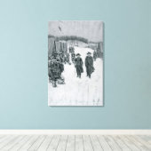 Washington en Steuben in Valley Forge Canvas Afdruk (Insitu (Houten vloer))