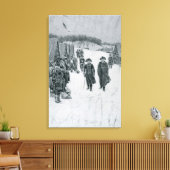 Washington en Steuben in Valley Forge Canvas Afdruk (Insitu (Woonkamer))