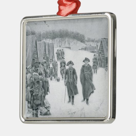 Washington en Steuben in Valley Forge Metalen Ornament (Links)