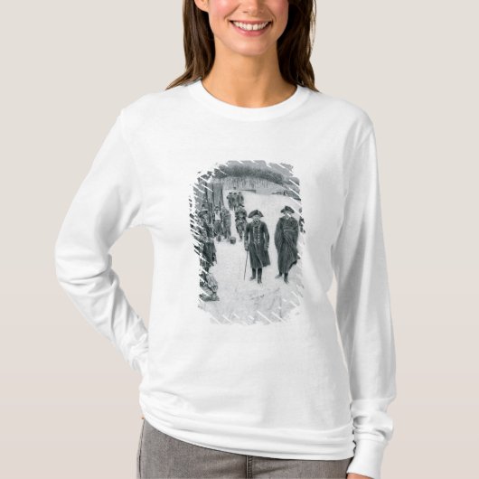 Washington en Steuben in Valley Forge T-shirt (Voorkant)