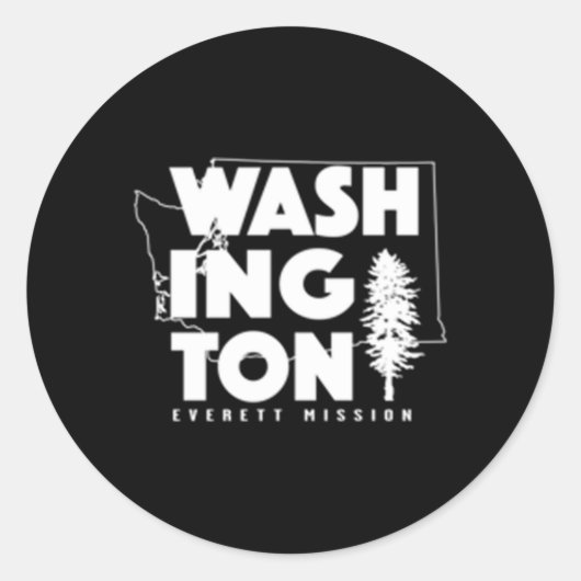 Washington Everett-missie Ronde Sticker (Voorkant)