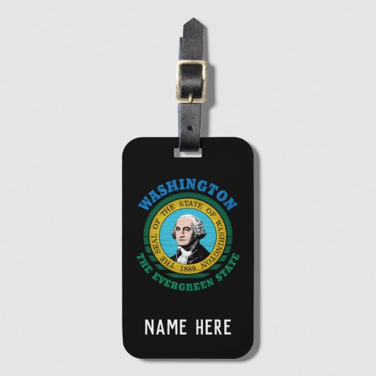 WASHINGTON EVERGREEN STAATSVLAG BAGAGELABEL (Voorkant (verticaal))