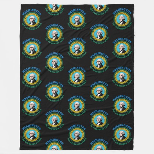 WASHINGTON EVERGREEN STAATSVLAG FLEECE DEKEN (Voorkant)