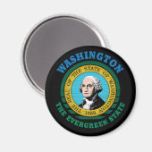 WASHINGTON EVERGREEN STAATSVLAG MAGNEET (Voorkant / Achterkant)