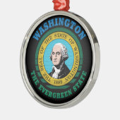 WASHINGTON EVERGREEN STAATSVLAG METALEN ORNAMENT (Links)