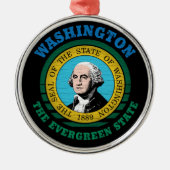 WASHINGTON EVERGREEN STAATSVLAG METALEN ORNAMENT (Voorkant)