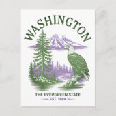 Washington Evergreen State Reis Briefkaart (Voorkant)