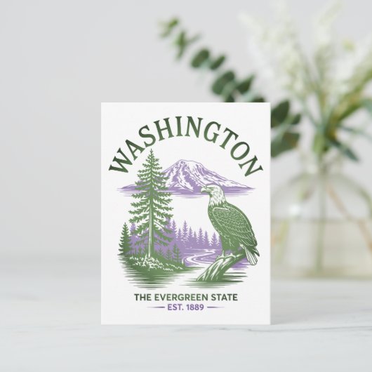 Washington Evergreen State Travel Briefkaart (Staand voorkant)