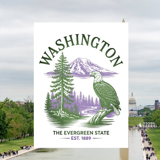 Washington Evergreen State Travel Briefkaart
