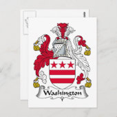 Washington Family Crest Briefkaart (Voorkant / Achterkant)