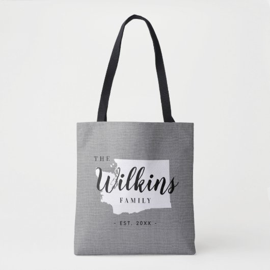 Washington Family Monogram State Canvas tas (Voorkant)