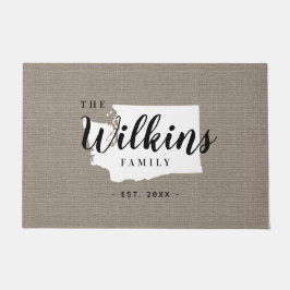 Washington Family Monogram State Doormat Deurmat