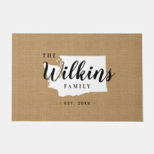 Washington Family Monogram State Doormat