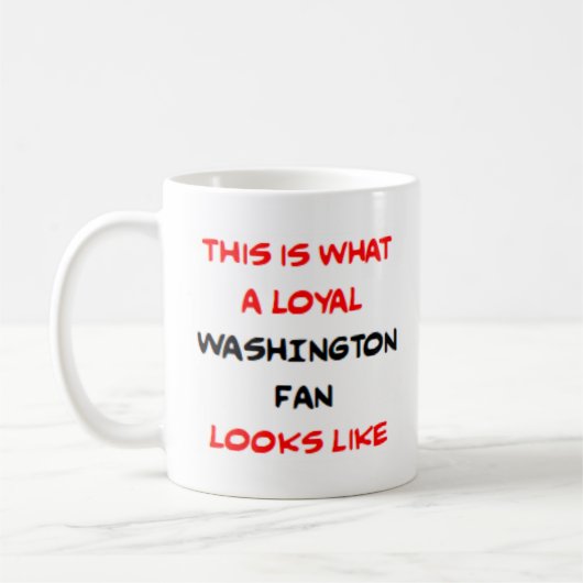 Washington-fan, trouwe koffiemok (Links)