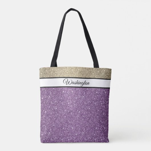 Washington Faux Glitter Canvas tas (Achterkant)