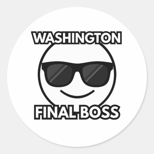 Washington Final Boss Cool Emoji Sticker (Voorkant)
