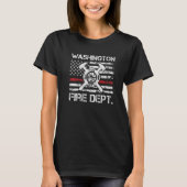 Washington Fire Department Thin Red Line Fireman T-shirt (Voorkant)