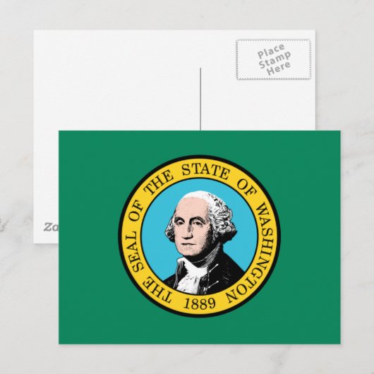 Washington Flag Briefkaart (Voorkant / Achterkant)