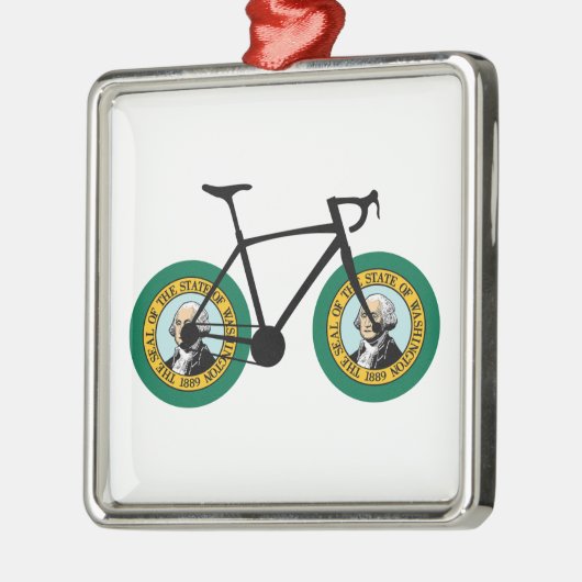 Washington Flag Cycling Metalen Ornament (Links)