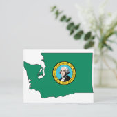 Washington Flag Map Briefkaart (Staand voorkant)
