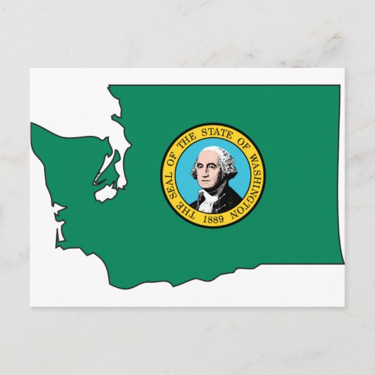 Washington Flag Map Briefkaart (Voorkant)