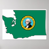 Washington Flag Map Poster (Voorkant)