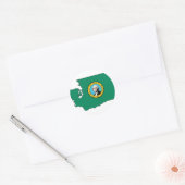 Washington Flag Map Ronde Sticker (Envelop)
