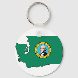 Washington Flag Map Sleutelhanger