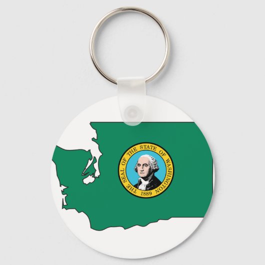 Washington Flag Map Sleutelhanger (Voorkant)
