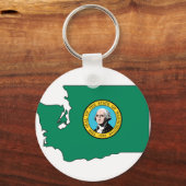 Washington Flag Map Sleutelhanger (Voorkant)