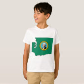 Washington Flag Map T-shirt (Voorkant volledig)