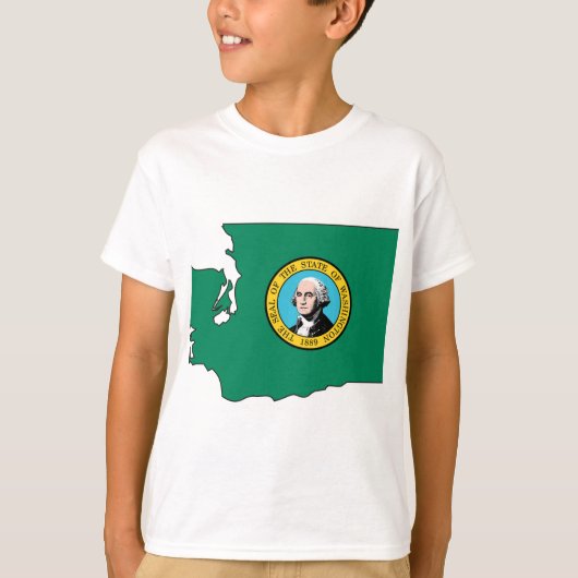 Washington Flag Map T-shirt (Voorkant)